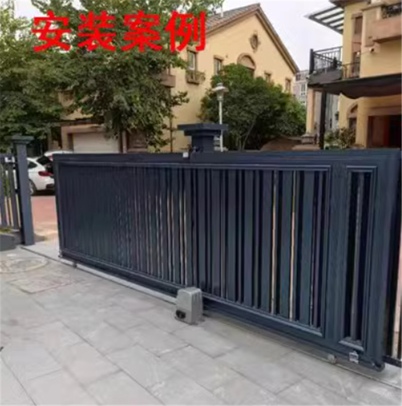 深灰平移门电动开门机安装